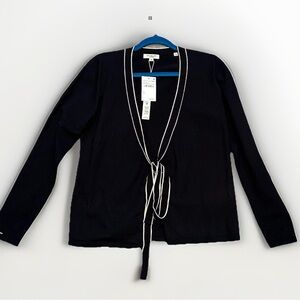 Max Studio Womens Black Long Sleeve V-Neck Cardigan Sweater Size Medium